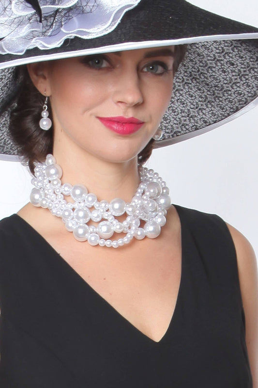 CLASSY GATSBY TWISTED MULTI-STRAND PEARL NECKLACE NPY011